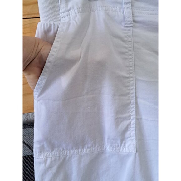 Dash Womens Size XL White Cargo Pants XL Stretch Cotton Blend Summer Beachy - Picture 2 of 8